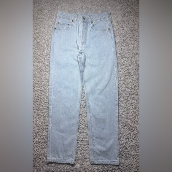Vintage Levis Jeans Mens 29 x 32 90s 501 Button Fly Light Wash Cotton Straight - Picture 1 of 8